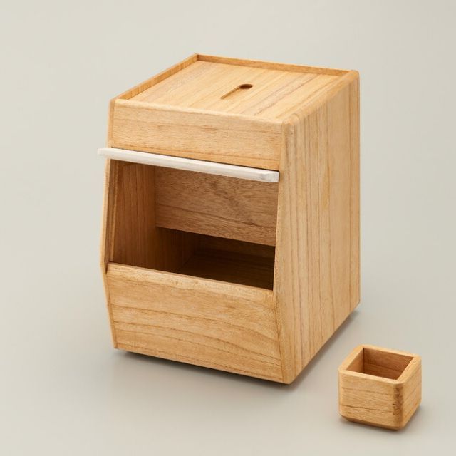 米びつ KIRISAI 桐のこめ櫃 5 kg OSPO 桐 木製 保存容器 前開き フラップ式 一合升 米櫃 こめびつ 常温ライスストッカー 計量カップ ナチュラル 天然木 おしゃれ かわいい 桐製 調湿性 お米 玄米 水拭き可 オスマック料