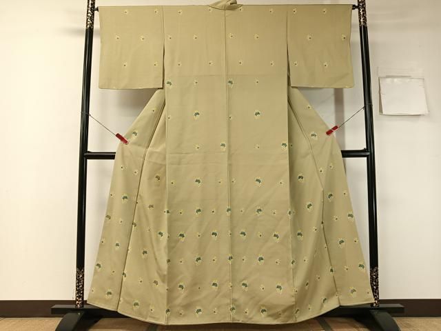 平和屋着物○訪問着 絞り 刺繍 雪輪花文 金彩 正絹 逸品 CAAY8126gh 平和