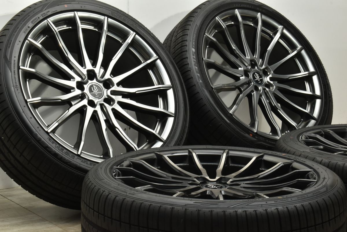 製 バリ溝 WORK FERVORE 22 in 9 J 28 PCD 114 3 ファルケン アゼニス 265 40 R レクサス RX NX ハリアー