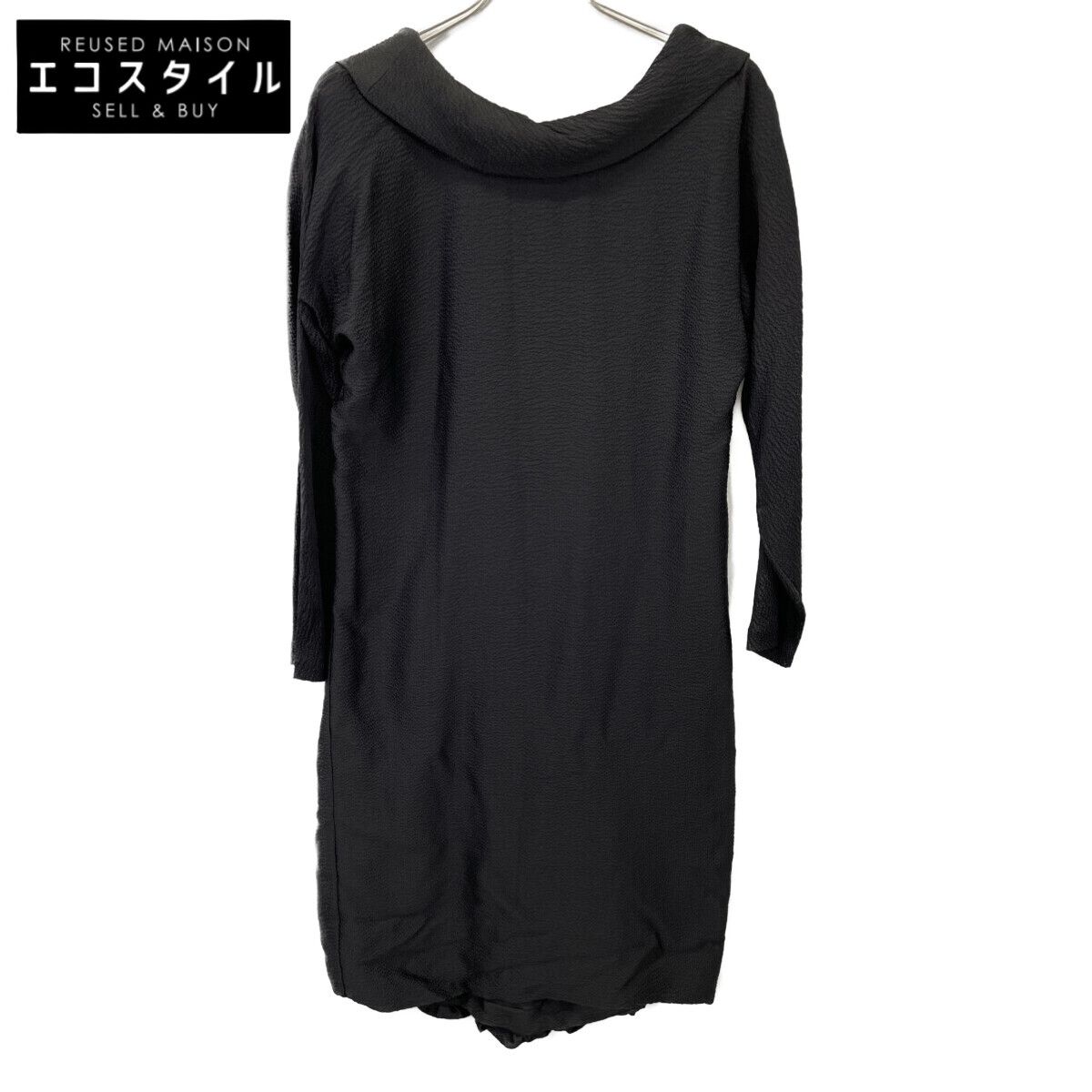 HERMES エルメス ルメール期 07-7313 シルク シアリッカー ロングスリーブオフショルダー 36