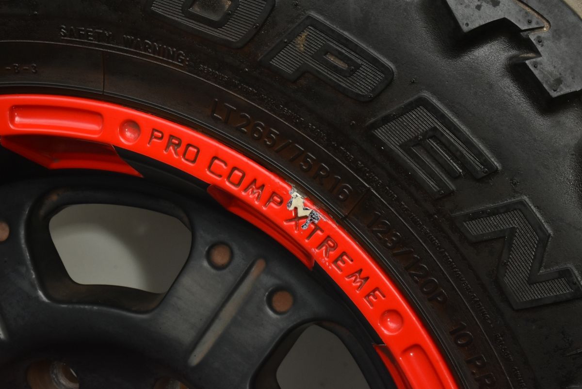  カスタム用に プロコンプ 16 in 8 J 0 PCD 139 7 トーヨー オープンカントリーM T LT 265 75 R ランクルプラド ハイラックスサーフ 16インチ タイヤ ホイールセット