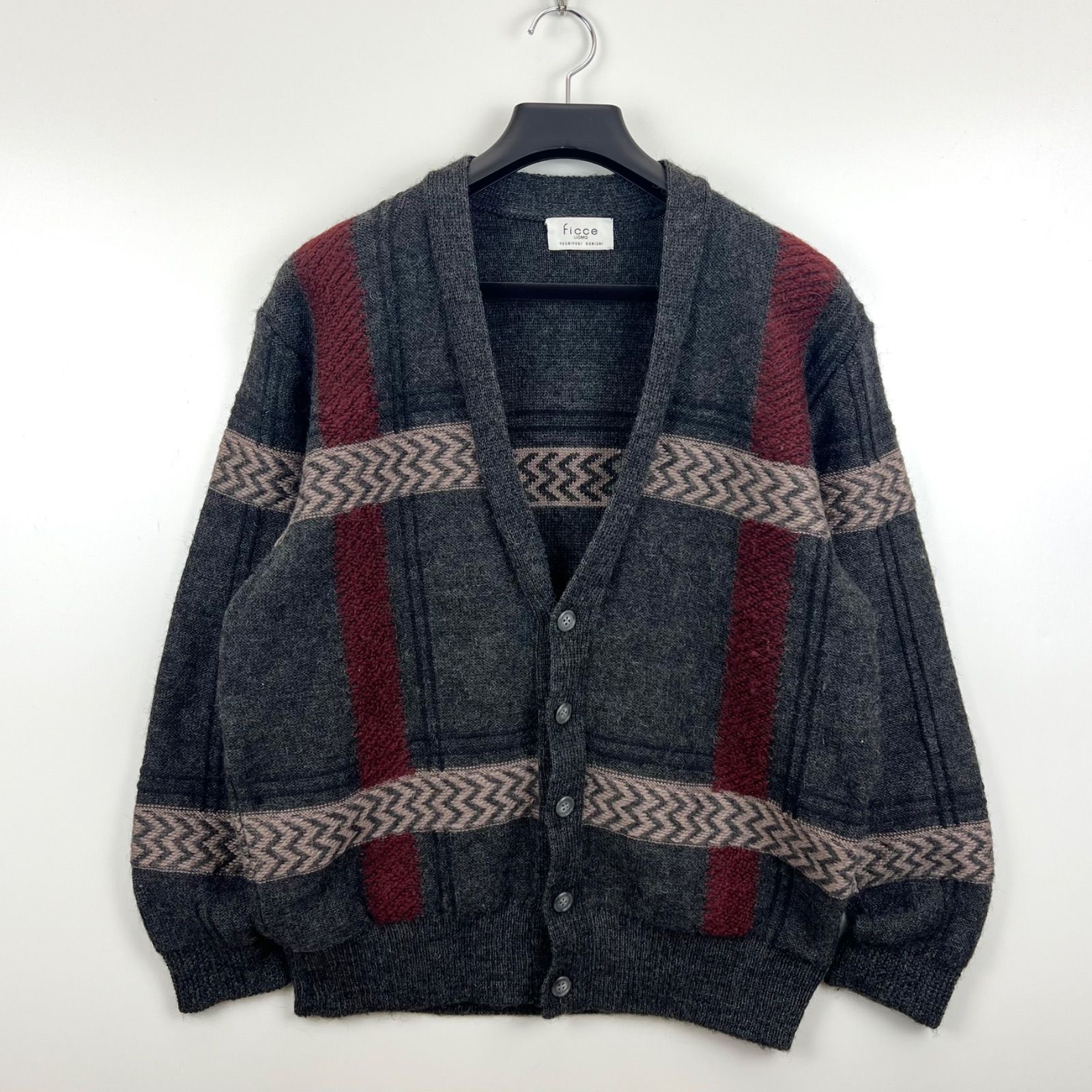 FICCE UOMO 90s YOSHIYUKI KONISHI archive plaid wool knit cardigan フィッチェ ヨシユキコニシ ウール カーディガン ドン小西 アーカイブ