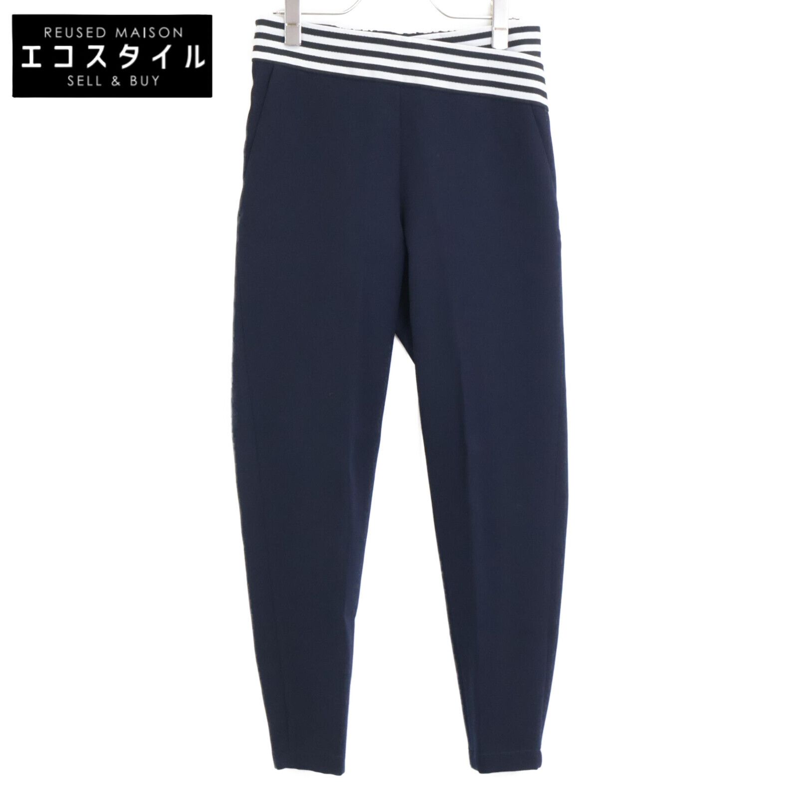 BORDERS at BALCONY ボーダーズアットバルコニー BD2111-38-03 ウエストクロスボーダー テーパードパンツ 34