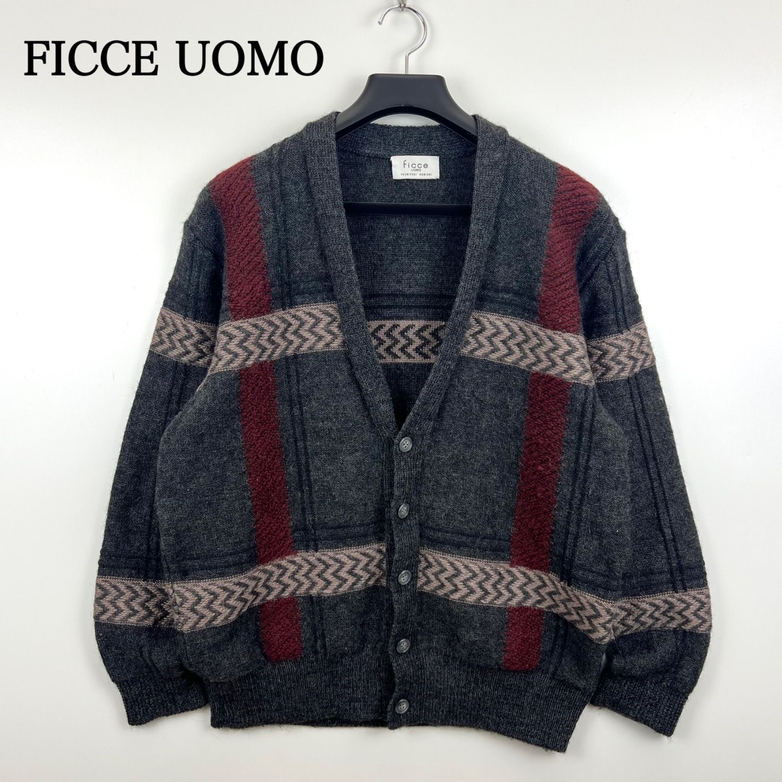 FICCE UOMO 90s YOSHIYUKI KONISHI archive plaid wool knit cardigan フィッチェ ヨシユキコニシ ウール カーディガン ドン小西 アーカイブ