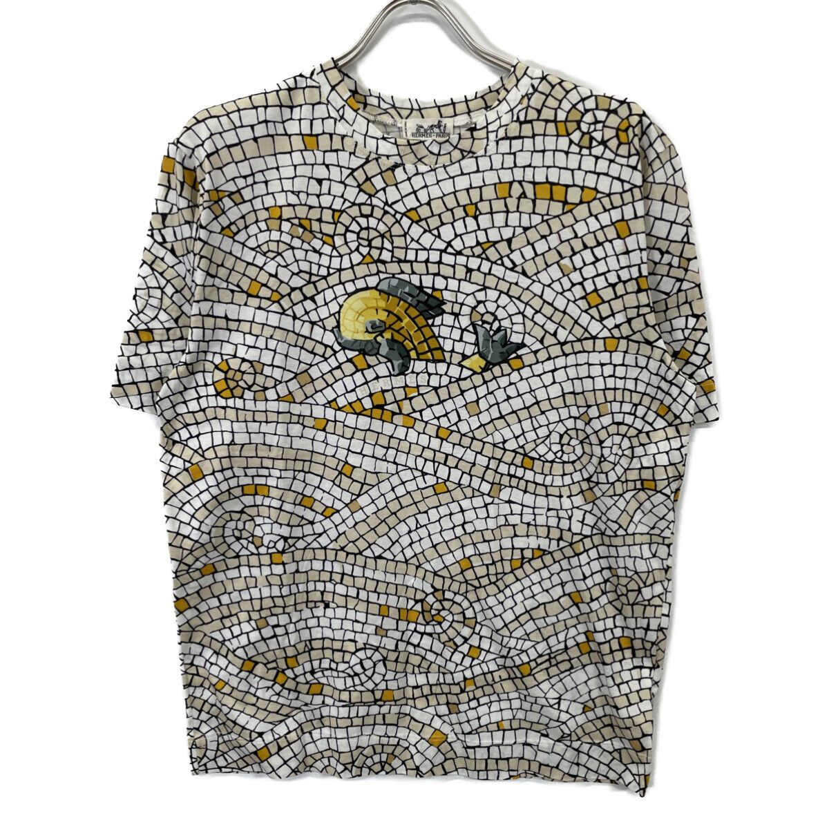HERMES エルメス 魚 パッチワークデザイン Tシャツ L
