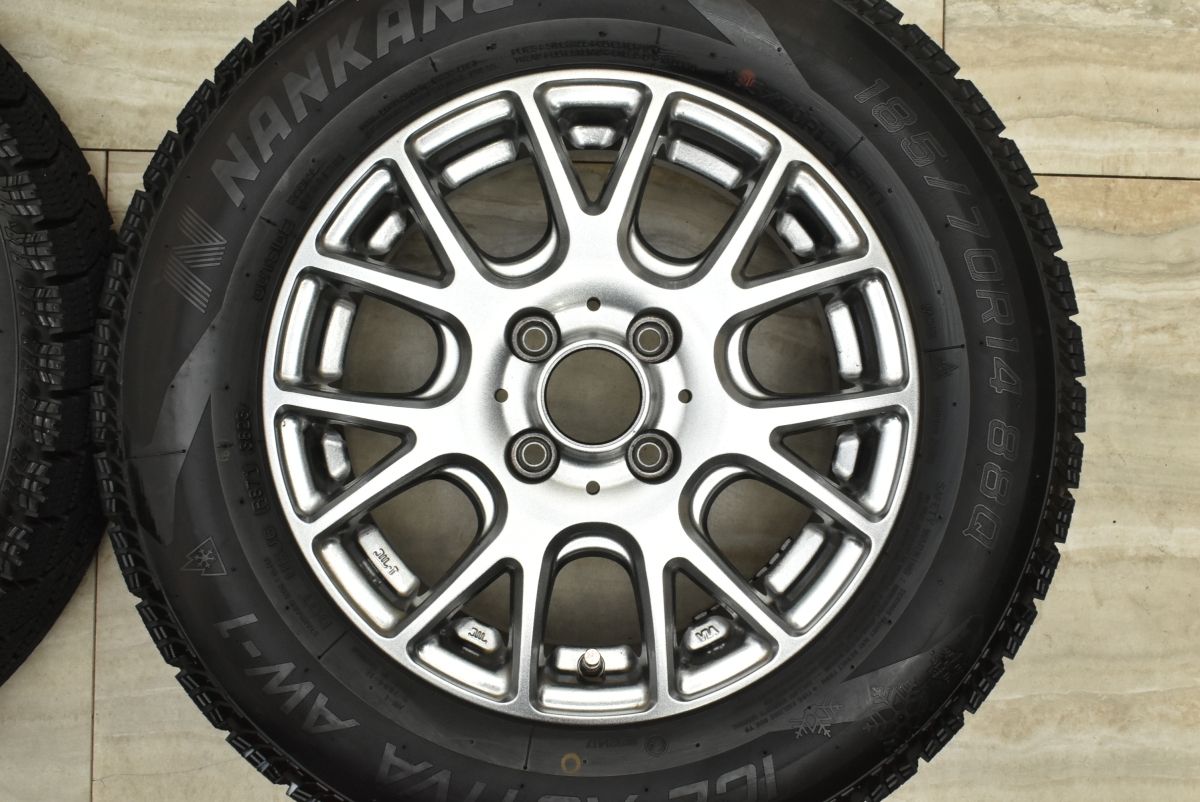  製 バリ溝 ヴェルザンディ 14 in 5 J 38 PCD 100 ナンカン 185 70 R ノート カローラ フィールダー アクシオ ランクス スパシオ 14インチ タイヤ ホイールセット