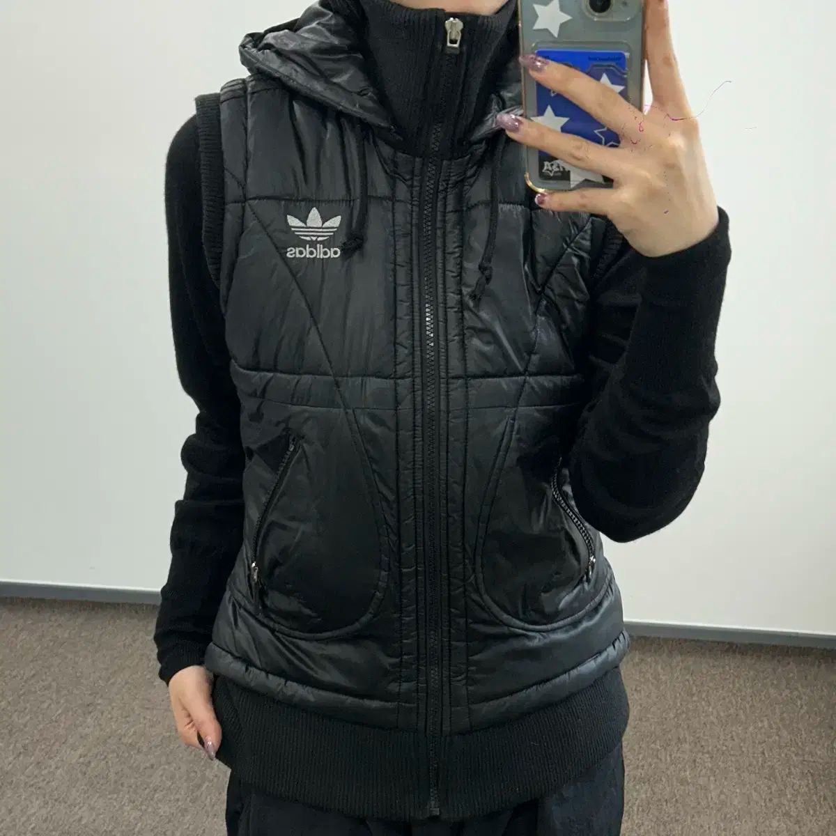 アディダス 00s シルバー ファイヤーバード ダウンベスト