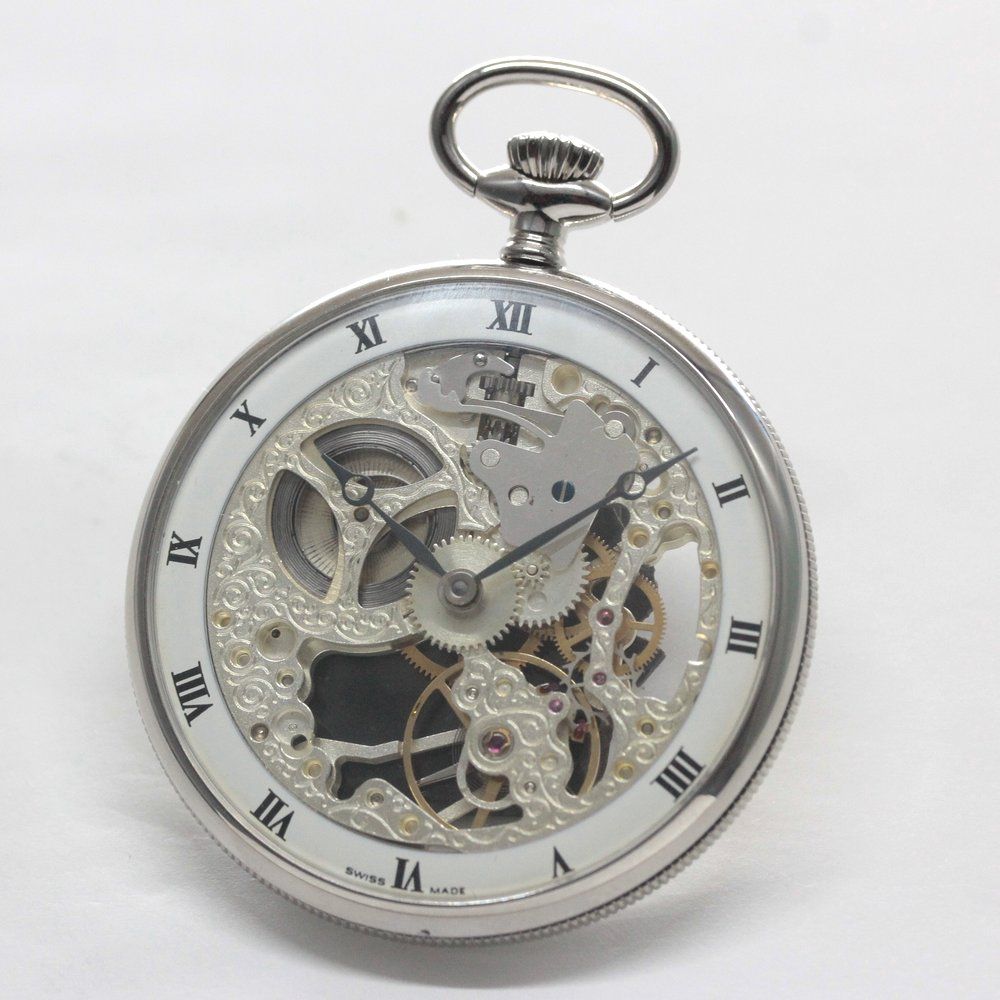 正美堂オリジナル懐中時計 リサイクルウォッチ オープンフェイス スイス製手巻き式ムーブメント 6498 pw 110