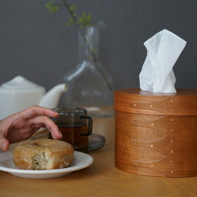 シェーカーティッシュボックス ナチュラル HS3314 ティッシュケース AXCIS 木製 蓋付 収納ボックス 収納ケース 木目 シンプル 北欧 インテリア おしゃれ 丸形 円形 オーバル かわいい ペーパーポット ギフト プレゼント き NEXPOTALLINN_EU
