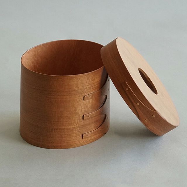 シェーカーティッシュボックス ナチュラル HS3314 ティッシュケース AXCIS 木製 蓋付 収納ボックス 収納ケース 木目 シンプル 北欧 インテリア おしゃれ 丸形 円形 オーバル かわいい ペーパーポット ギフト プレゼント き