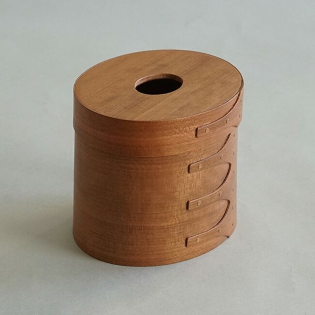 シェーカーティッシュボックス ナチュラル HS3314 ティッシュケース AXCIS 木製 蓋付 収納ボックス 収納ケース 木目 シンプル 北欧 インテリア おしゃれ 丸形 円形 オーバル かわいい ペーパーポット ギフト プレゼント き