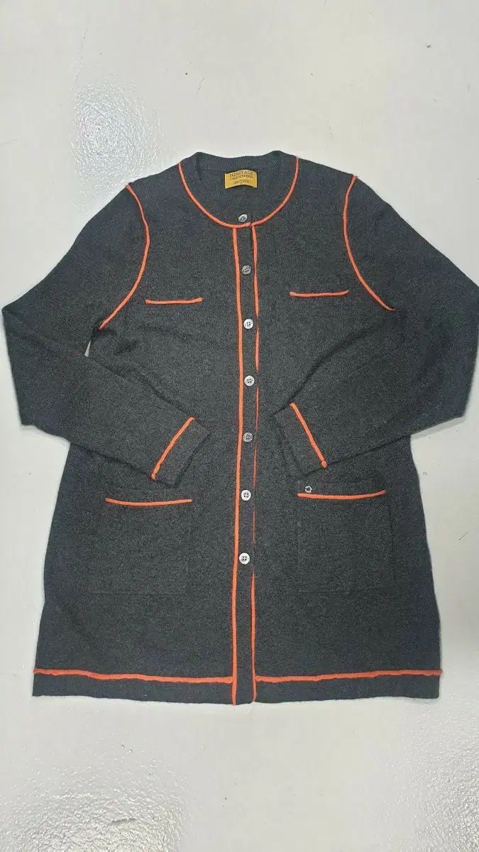 ヘリテイジ カシミア チャコール カーディガンXL