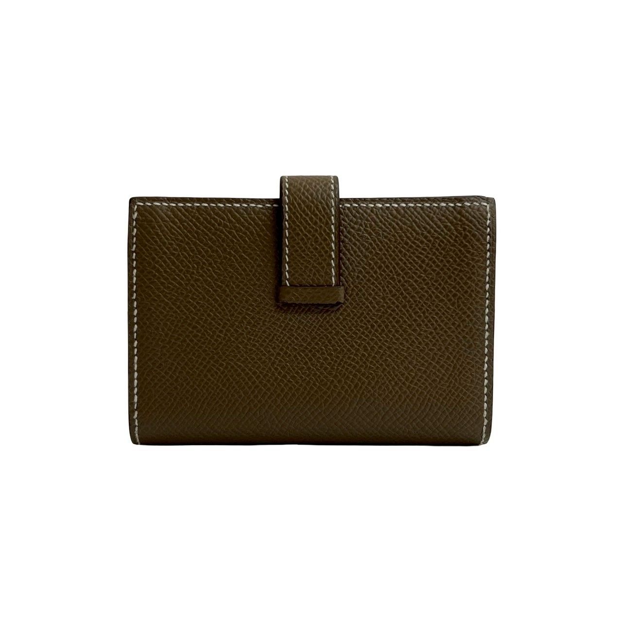 B 刻印 HERMES エルメス ベアン ミニ カードケース ヴォーエプソン カードケース 名刺入れ パスケース エトゥープ 09083