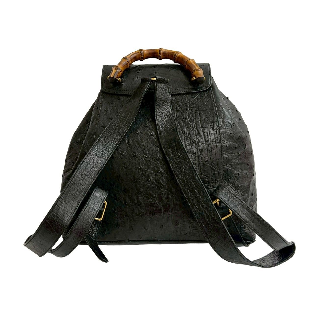 美品　グッチ バンブー リュック バックパック ブラック レザー GUCCI グッチ リュック バンブー レザー ブラック : ブランドバリュー