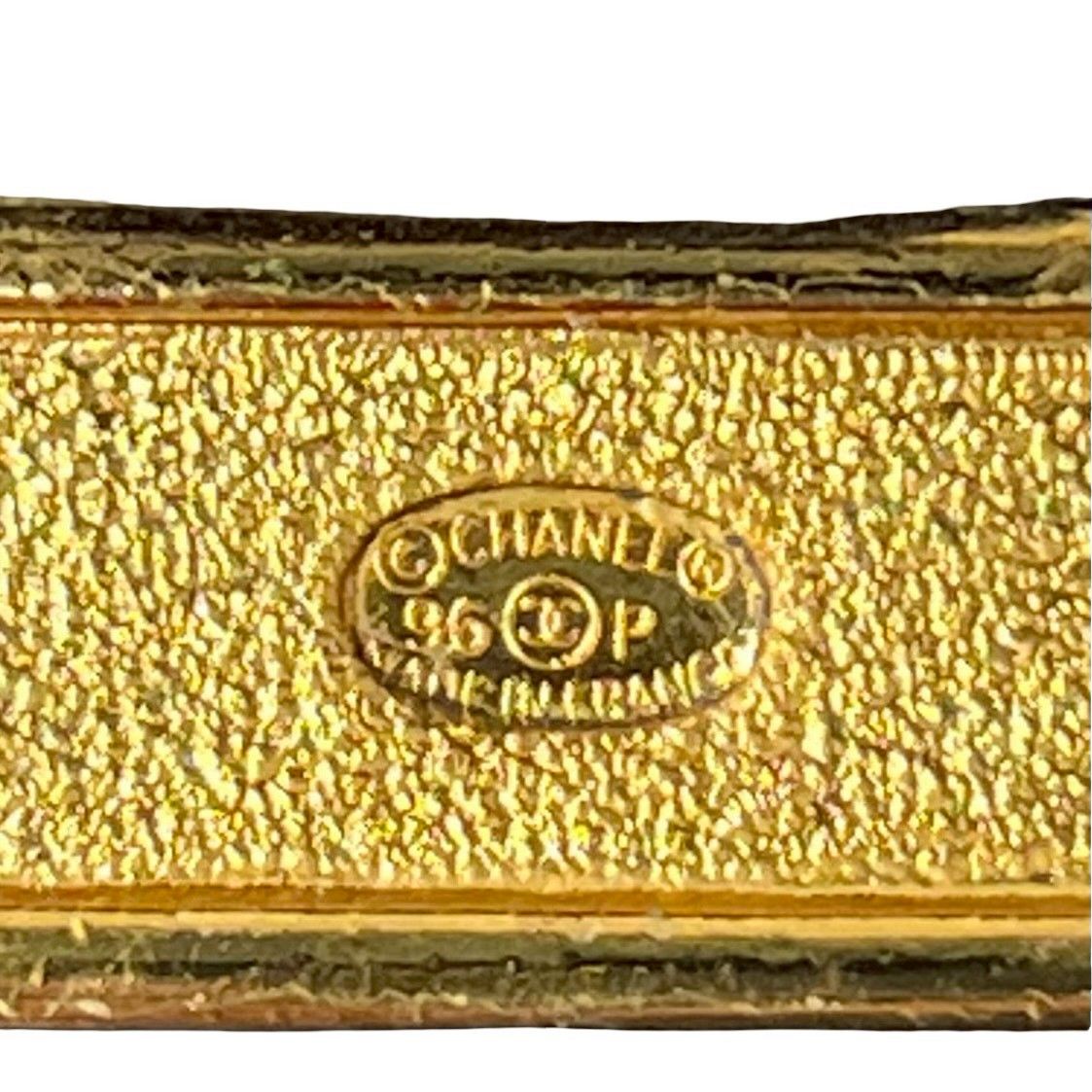 コメあり 96P CHANEL シャネル ヴィンテージ ロゴ プレート GP チェーン ブレスレット バングル ゴールド 26129