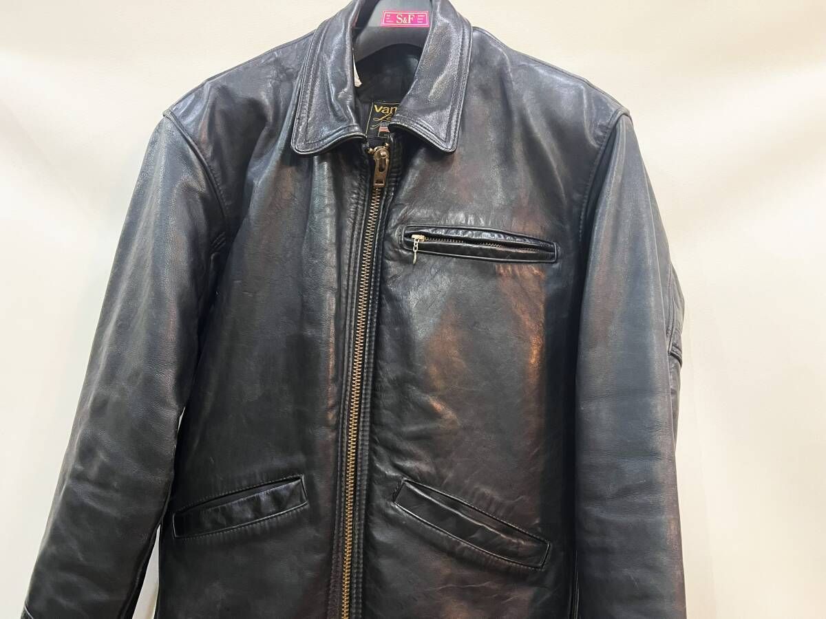 M53☆USA製 Vanson/バンソン 襟付きシングルレザージャケット LEATHER