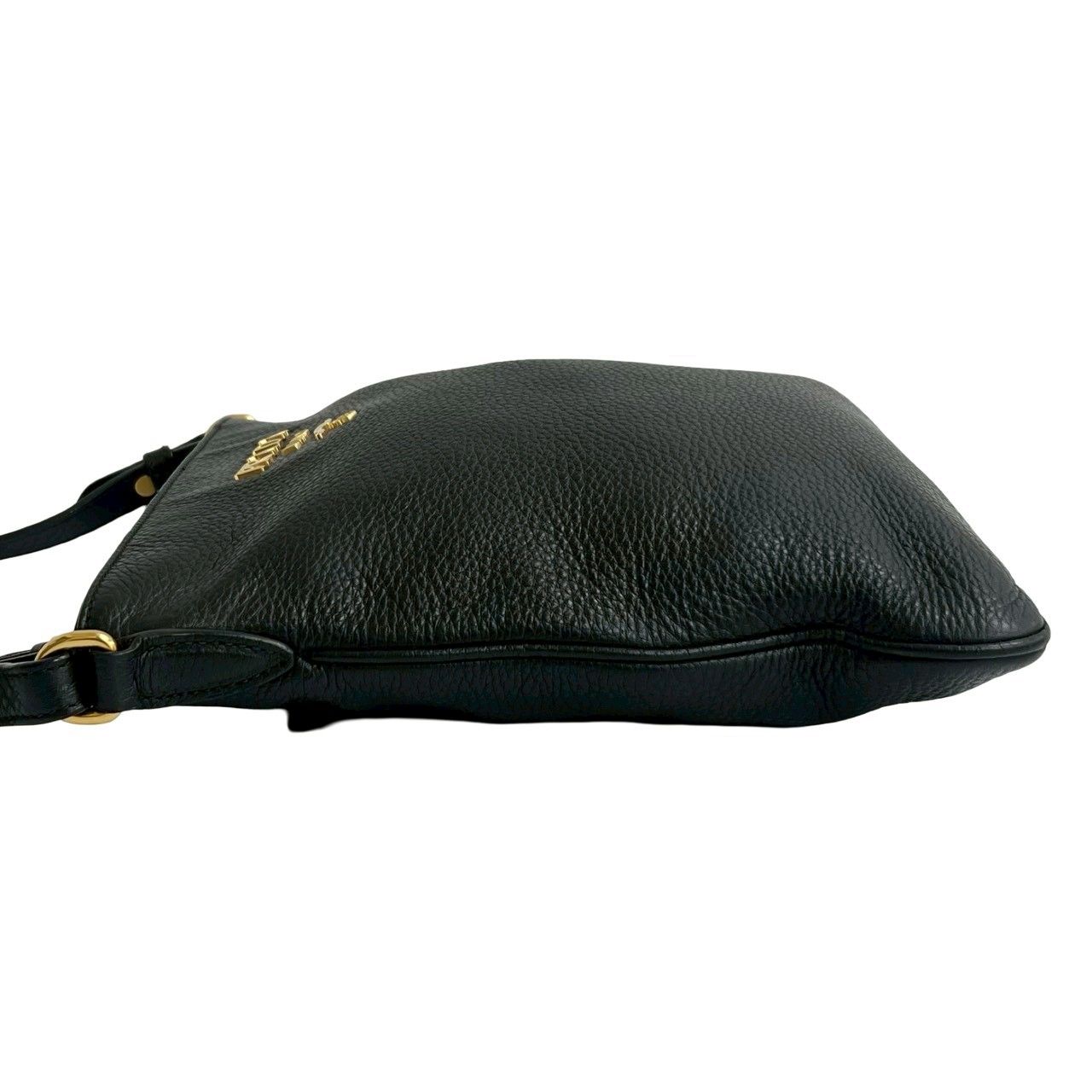 極 美品 希少品 PRADA プラダ ロゴ ゴールド 金具 レザー 本革 ミニ