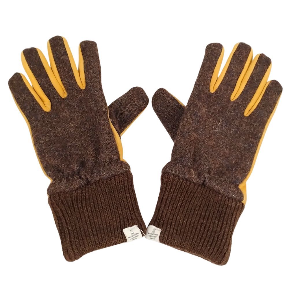 VISVIM ビズビム 品番 0113403003006 TRIGGER GLOVE ウール × スウェード グローブ 手袋 ブラウン サイズSM 52589