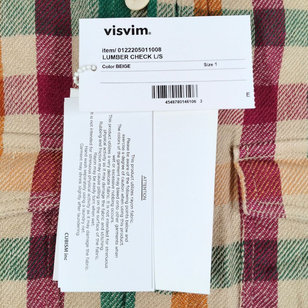 VISVIM ビズビム 品番 0122205011008 LUMBER CHECK L/S リネン混
