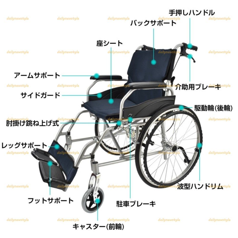 店主厳選 車椅子 折りたたみ 軽量 アルミ製 コンパクト収納 介助用 自走兼用 介護用 ノーパンクタイヤ ブレーキ付き 高齢者 通院 外出 旅行用