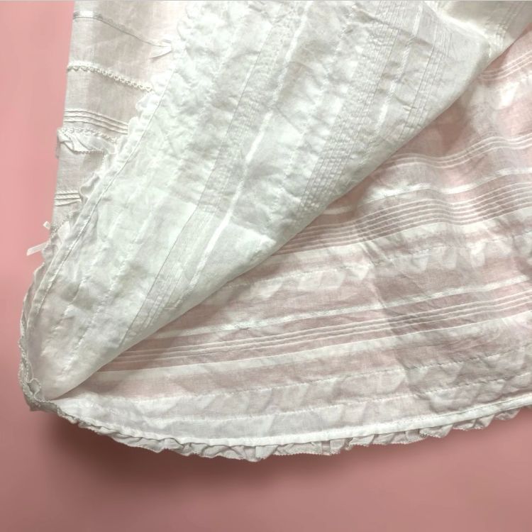 ピンクハウス 白 ピコフリル ピンタック使い綿ローンスカート 夏 GULLKHAN_COM