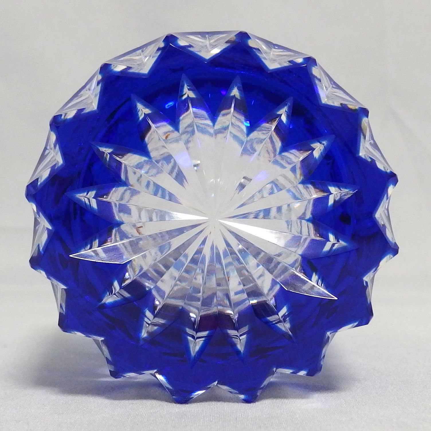 極美品☆江戸切子 伝統工芸士 木村泰典作 富嶽三十六景 神奈川沖波裏に