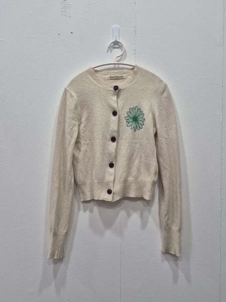 マルディメクルディ フラワー ウール カシミア カーディガン