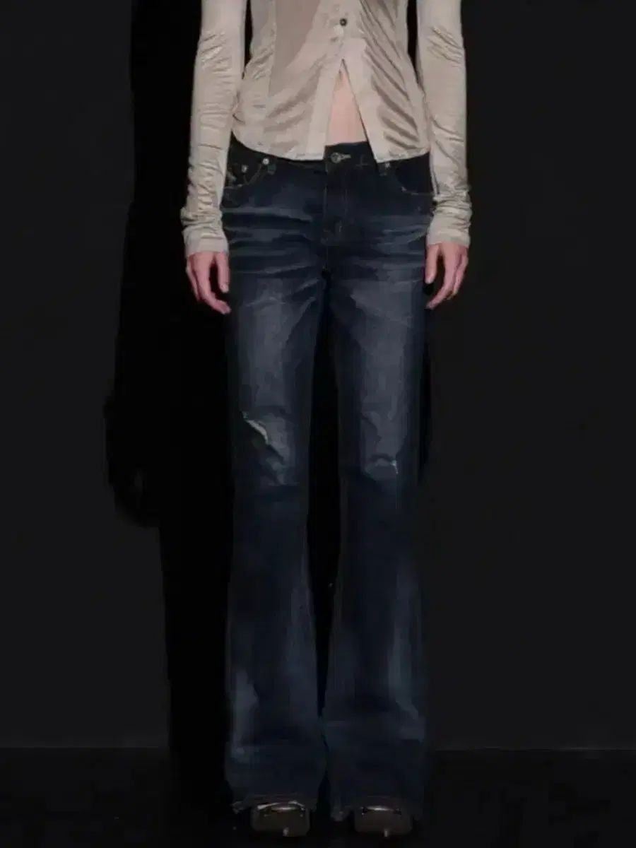 BOHEMSEO ボヘミアンソウル ダークブルー ジーン ブーツカット s 修理