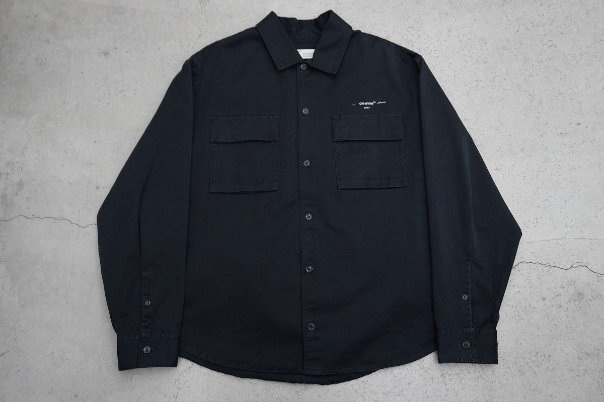 正規 OFF-WHITE オフホワイト WORK SHIRT 長袖 ワーク オーバーサイズ シャツ ジャケット OMGA093F19D05026 黒 サイズM 1012P
