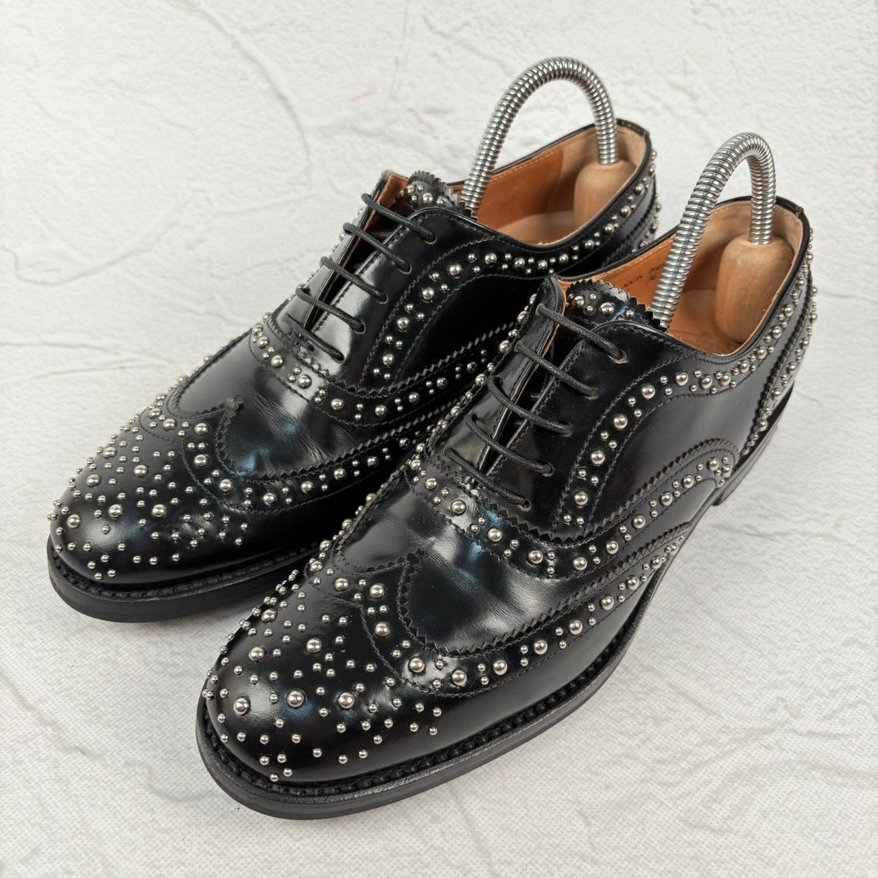  Church s チャーチ BURWOOD MET バーウッド メット ウイング 内羽根 スタッズ 黒 ブラック 36 23 cm W 3170 ローファー 革靴 靴