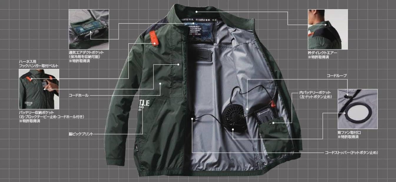 BURTLE バートル エアークラフト半袖ブルゾン ユニセックス 春夏用 カモフラブラック AC2016 38 XL 38.カモフラブラック Free Size