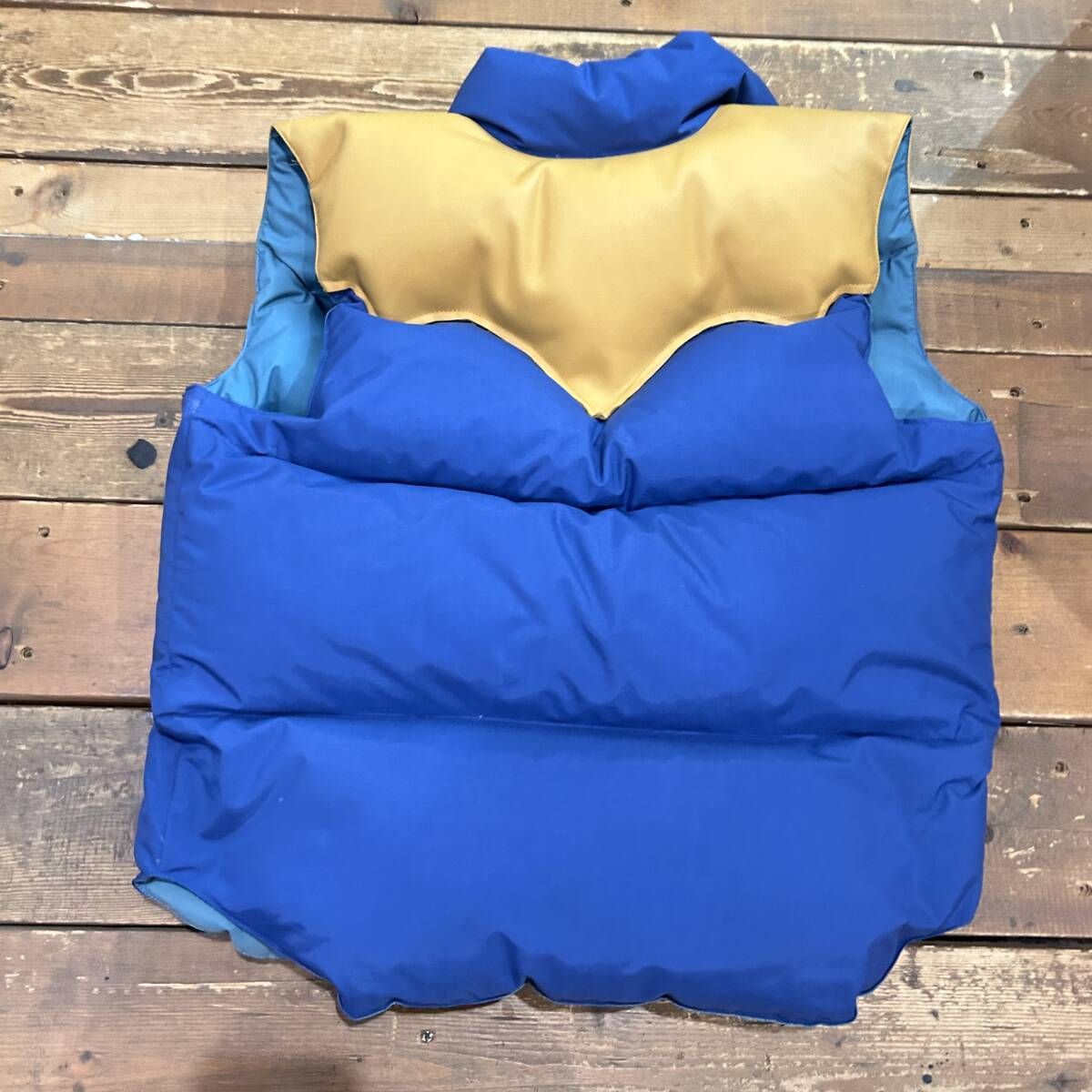 T92 WAREHOUSE ウェアハウス ダウンベスト DOWN VEST グースダウン レザー切り替え ベスト ナイロン ボタンダウン KANDAIZUMI_COM
