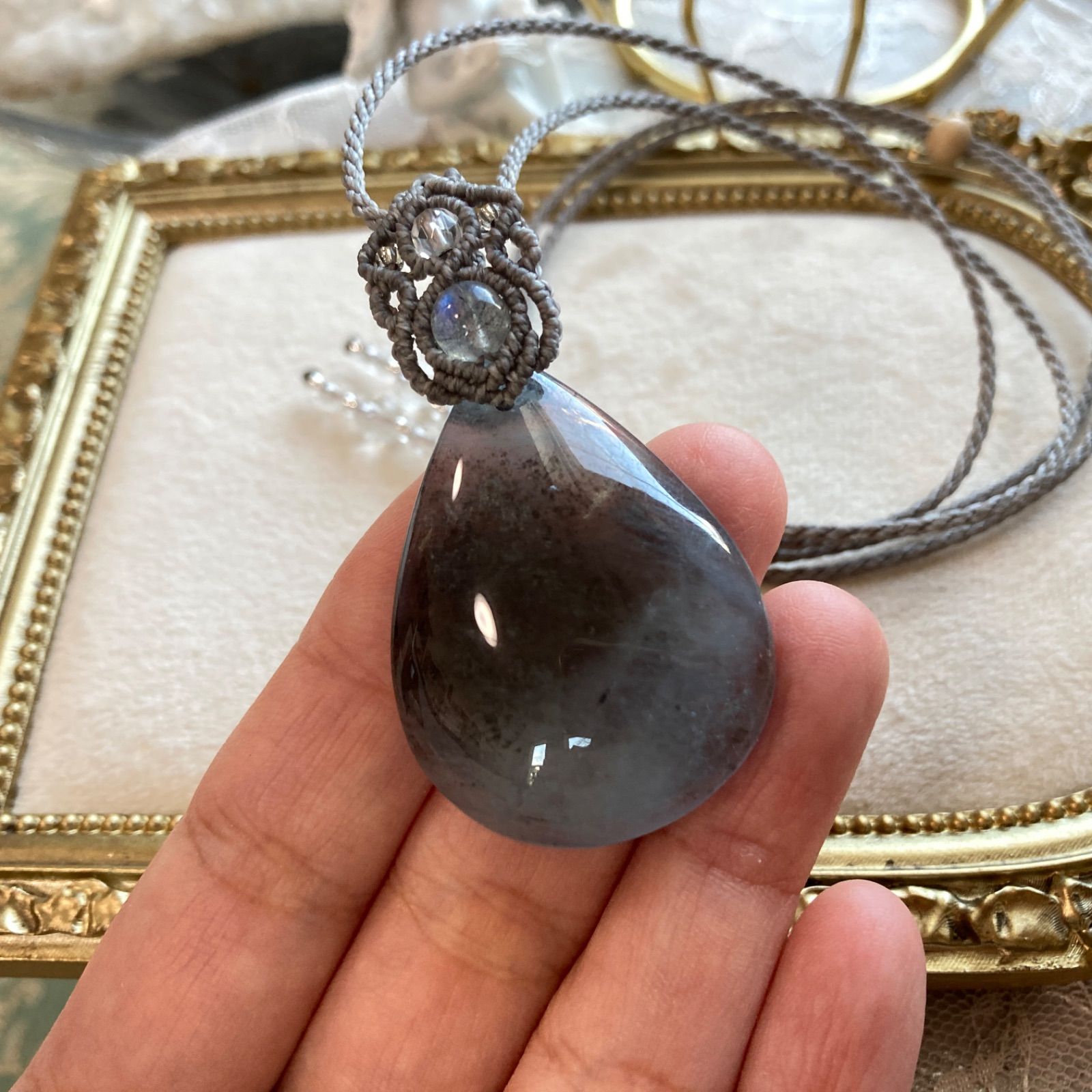 大きめサイズ マクラメネックレス