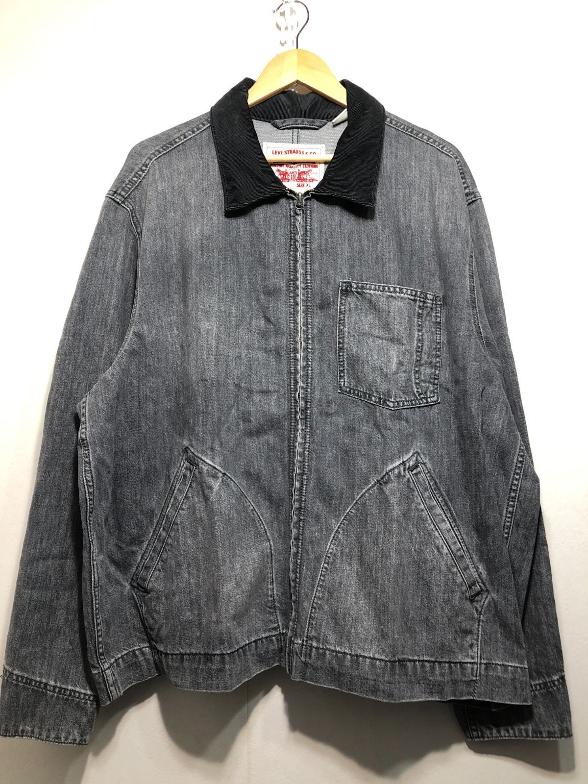 031130 LEVI S PREMIUM RELAXED デニム ジップ ジャケット XL 襟コーデュロイ A8635-0000 リーバイス
