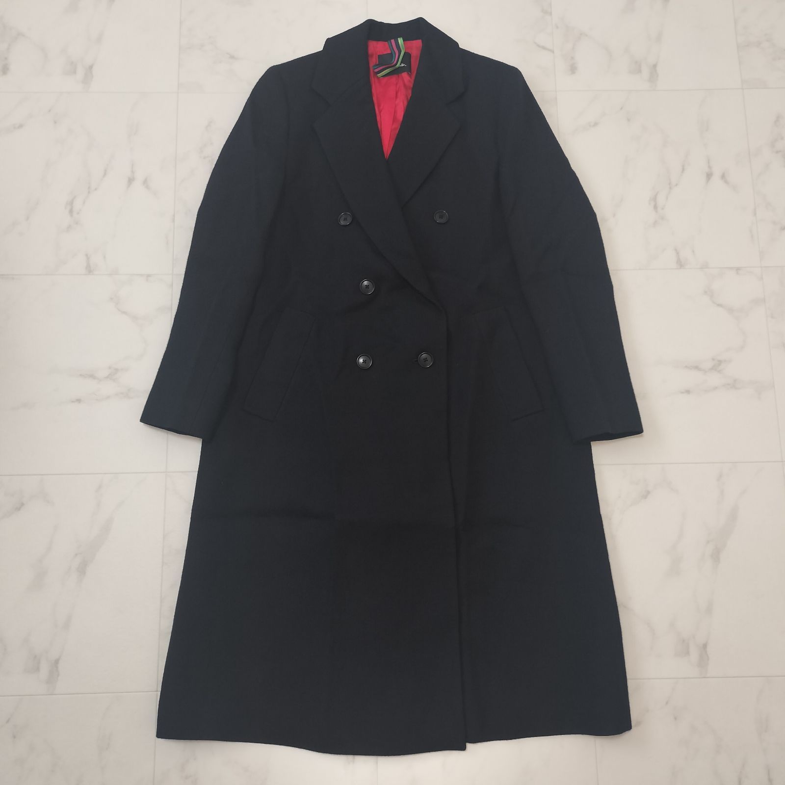 PS Paul Smith ポールスミス ウールカルゼ ダブル ロングコート 40 L