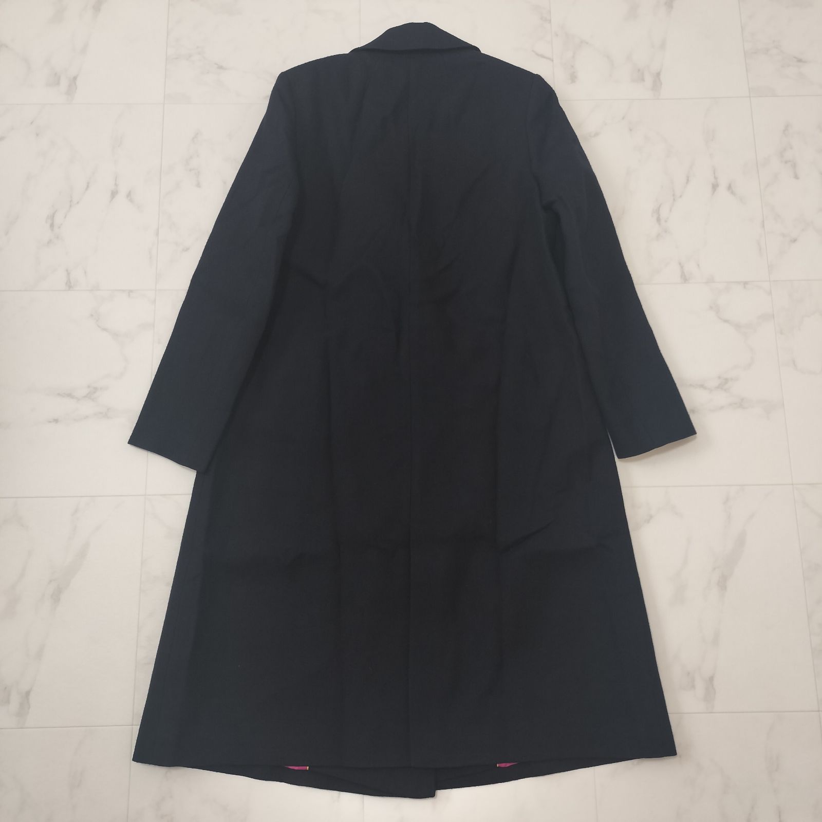 極美品★ポールスミス ダブルチェスターコート 希少アルパカ　ロング 厚手 M 黒 PS Paul Smith ポールスミス ウールカルゼ ダブル ロングコート 40 L