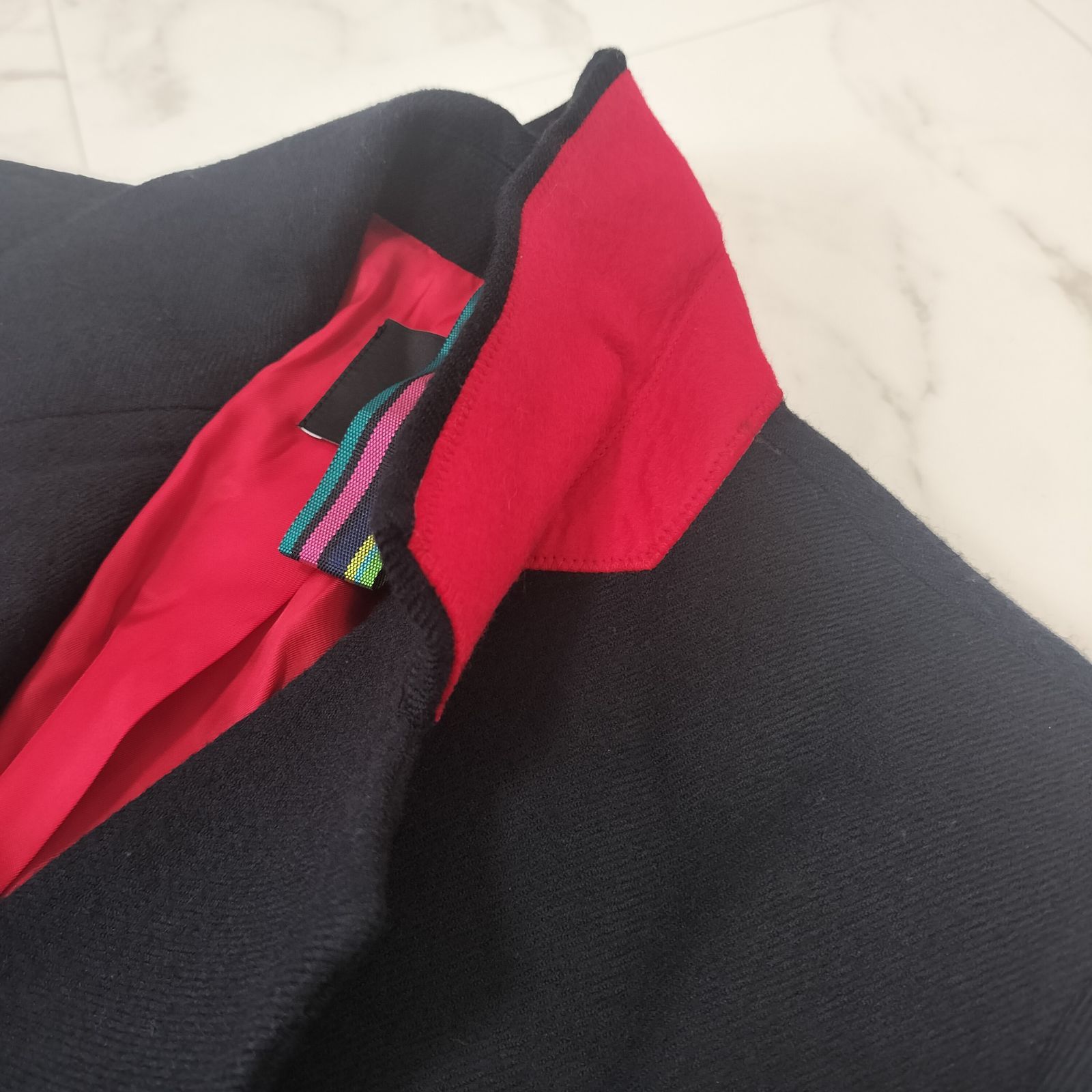 PS Paul Smith ポールスミス ウールカルゼ ダブル ロングコート 40 L