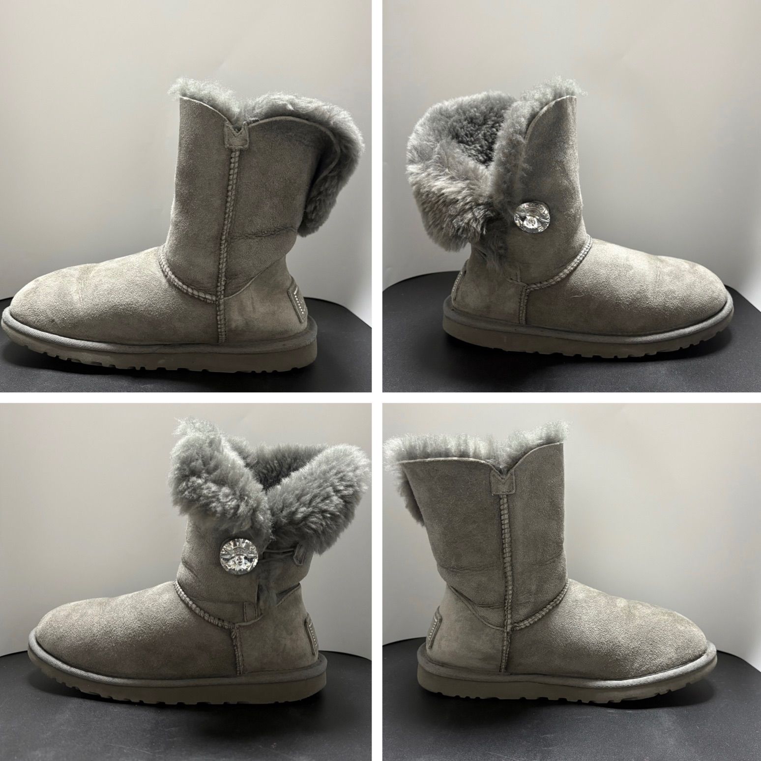 美品 アグ UGG ムートンブーツ ベイリーボタン BAILEY BLING