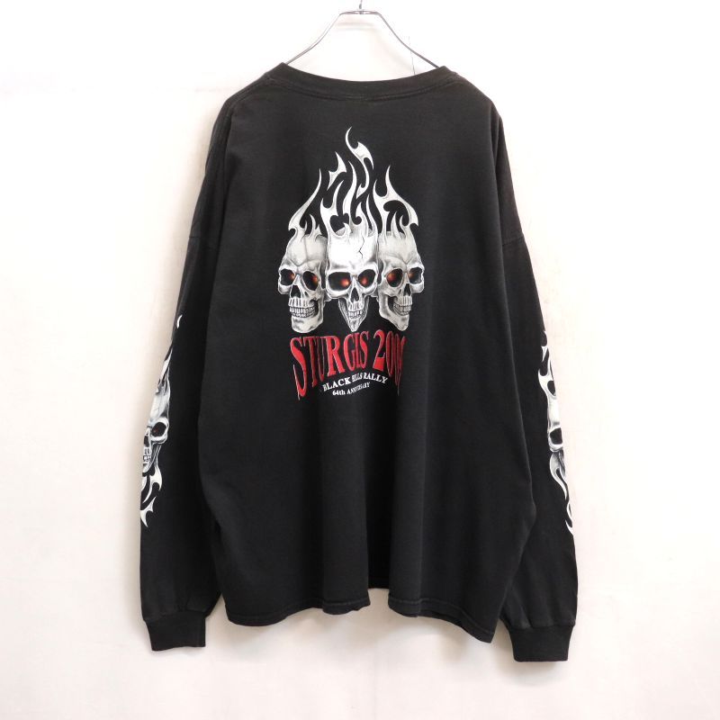00s DELTA STURGIS スカル 長袖Ｔシャツ メンズ 表記XXXLサイズ