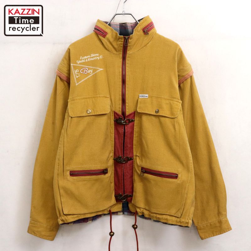 90s 裏地チェック デタッチャブル ファイヤーマン ジャケット メンズ 表記Mサイズ