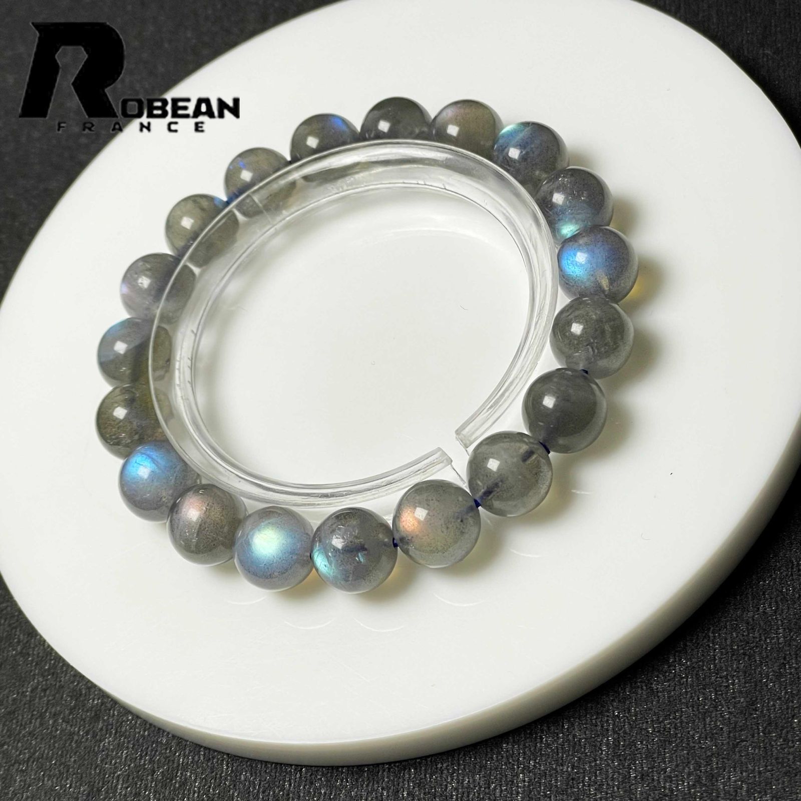 絶賛 EU製 定価11万円 ROBEAN レインボーラブラドライト ブレスレット パワーストーン 幸運 浄化 プレゼント 10.2-10.6mm M1030892 FORTGASGNV_COM_BR