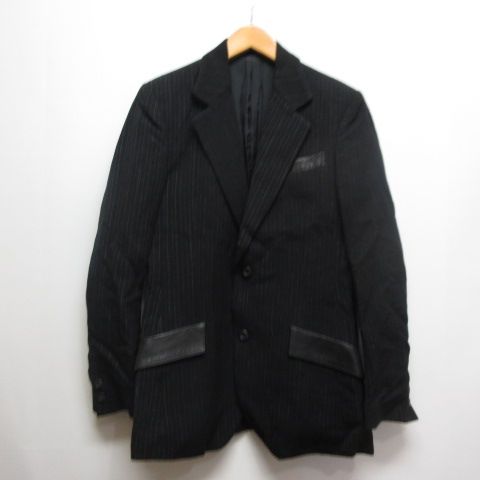 イサムカタヤマ バックラッシュ 牛革 リネン テーラードジャケット 裏地総柄 イサムカタヤマバックラッシュ ISAMU KATAYAMA BACKLASH ストライプ柄