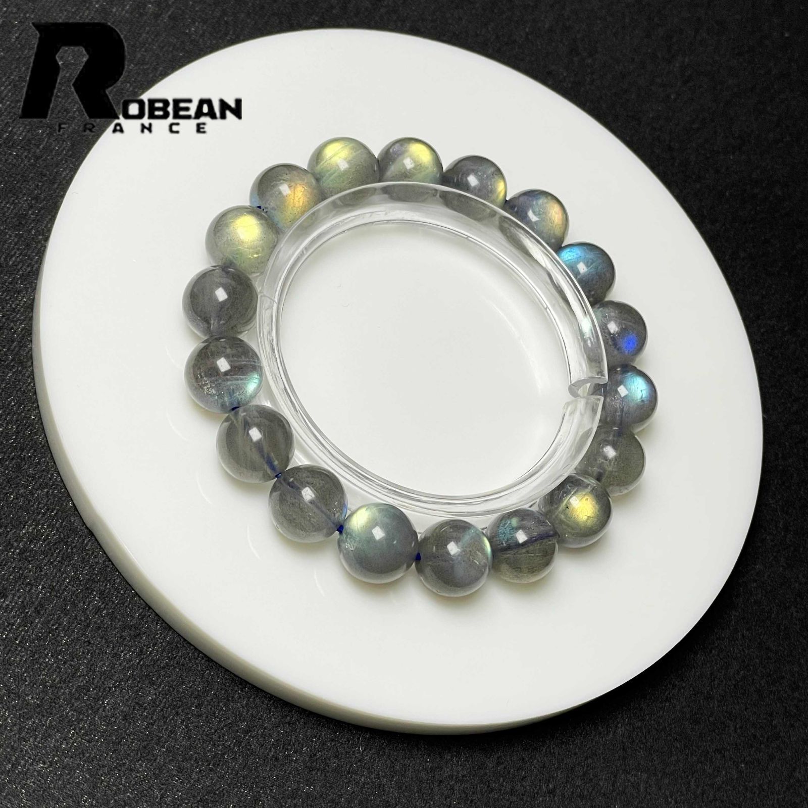 上級 EU製 定価11万円 ROBEAN レインボーラブラドライト ブレスレット パワーストーン 幸運 浄化 プレゼント 11-11.5mm M1030893