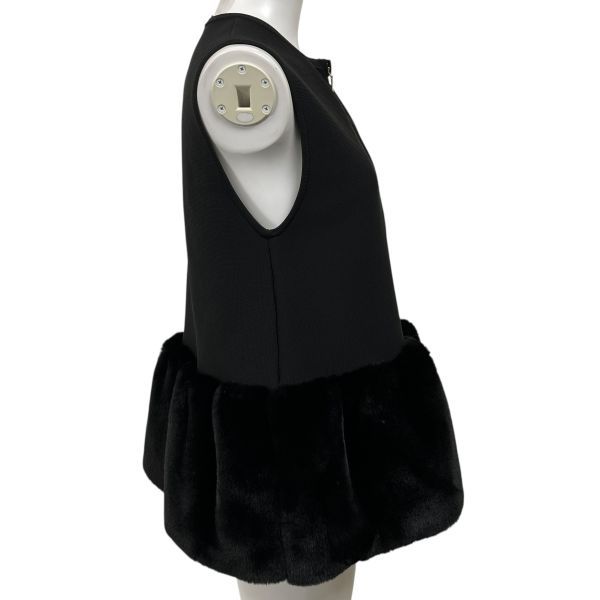  ユナイテッドアローズ UNITED ARROWS ベスト 袖なし エコファー 異素材ドッキング 黒 フリー M 9号 レディース S 5 X 032 ベスト ジレ ベスト ジレ ビスチェ