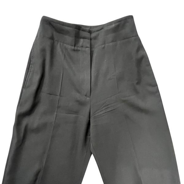 ジルサンダー JIL SANDER バレルレッグ パンツ ズボン 長ズボン ネイビー 濃紺 毛100％ 34 XS 5号 レディース S5X033