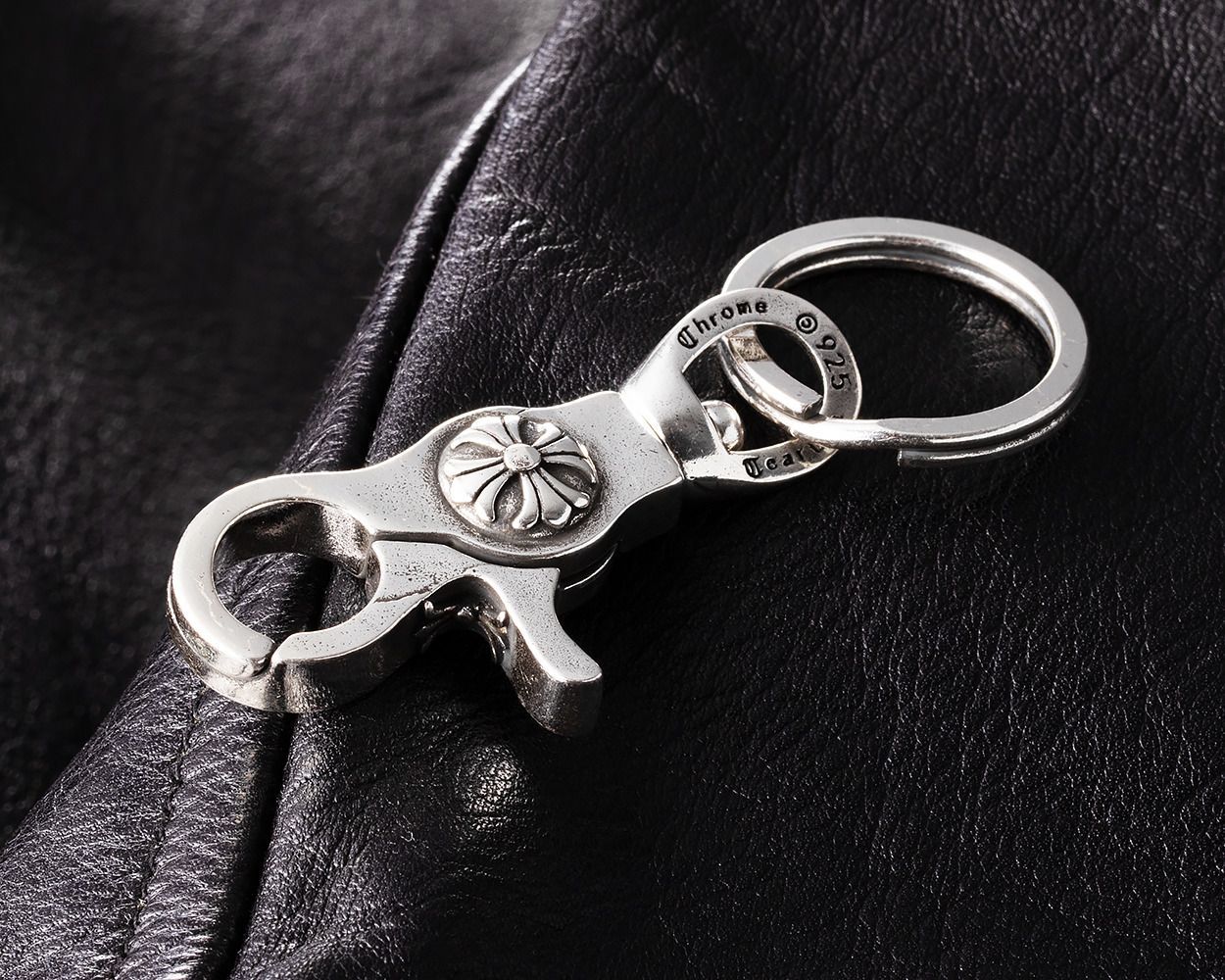 シルバー925 キーホルダー メンズ レディース フローラルクロス