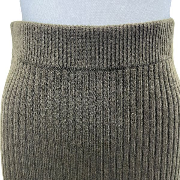 マックスマーラ Max Mara ロングスカート ニットスカート カーキ 毛 カシミア M 9号 レディース S5X012 GULLKHAN_COM