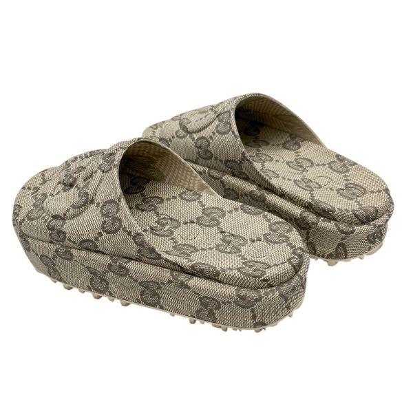グッチ GUCCI サンダル インターロッキングG ブラウン ベージュ 38 25 cm前後 メンズ S 5 X 004
