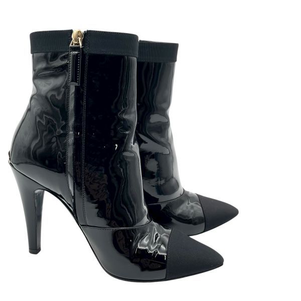 シャネル CHANEL ブーツ 異素材 黒 36 レディース S5X005