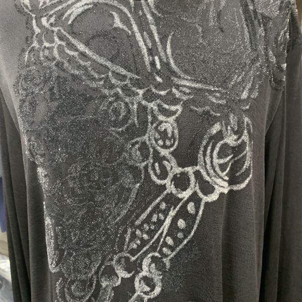  トクコプルミエヴォル TOKUKO 1 er VOL トップス 長袖 カットソー 薄手 チュニック プルオーバー 黒 グレー 9 M レディース H 5 Y 002 長袖 Tシャツ カットソー